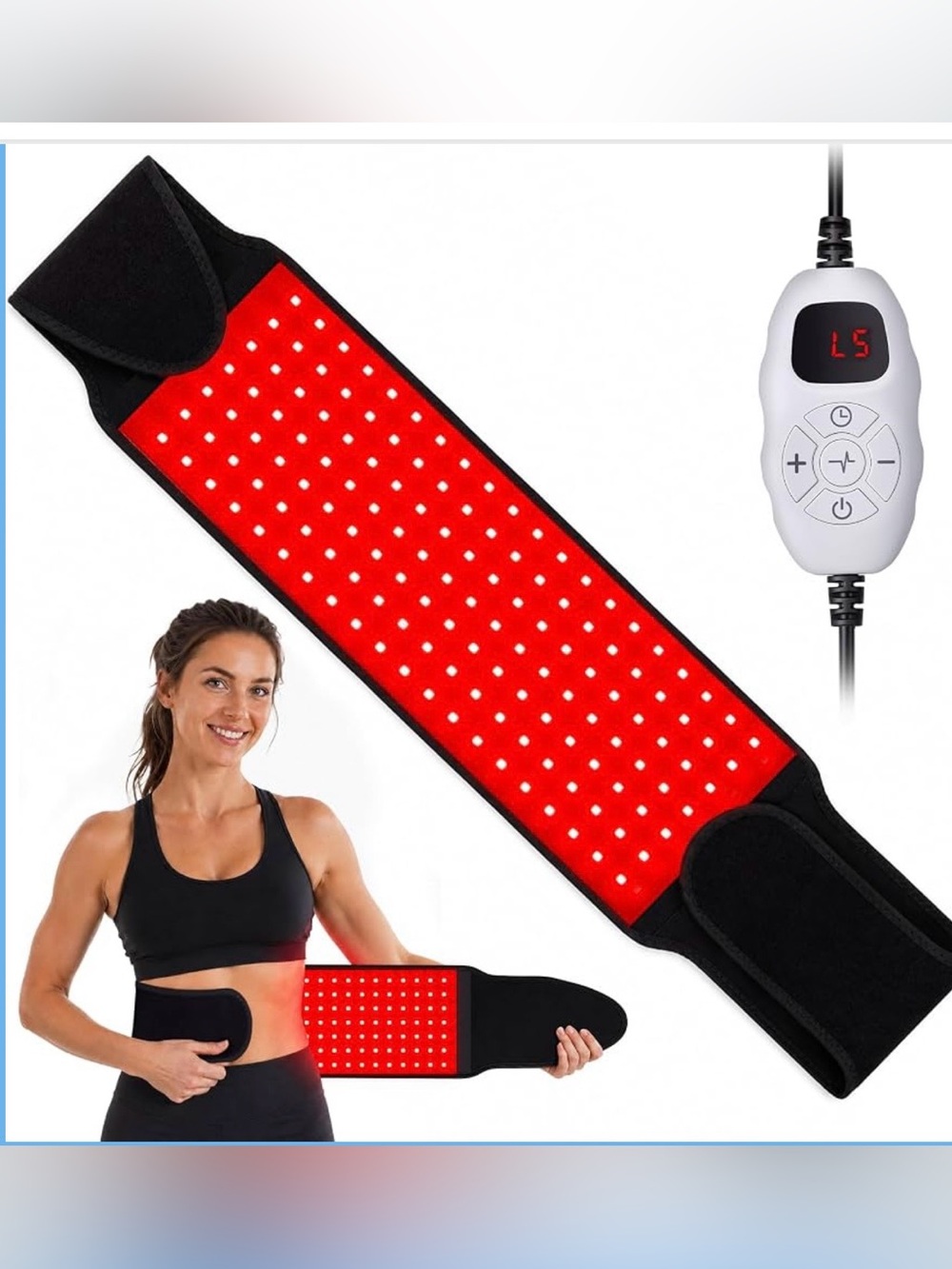 Red LED Therapy Waist Belt - Portable Pain Relief Strap